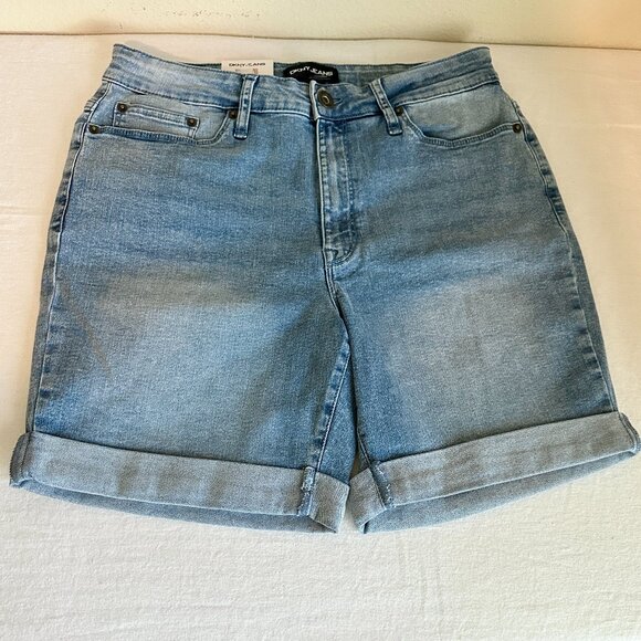 New DKNY Jeans Bermuda Shorts Women's Size 8 Blue Soft Stretch Fabric Coastal - Picture 14 of 15